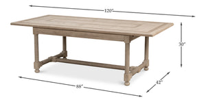 Sarreid Jurow Equestrian Dining Table In Barn Grey - Stylish Pine Design For Rustic Charm & Elegance Grey  53624-i