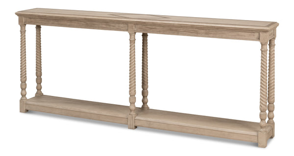 Sarreid Sierra Equestrian Console Table In Barn Grey Finish – Stylish Pine Accent For Rustic Decor Grey  53628-i