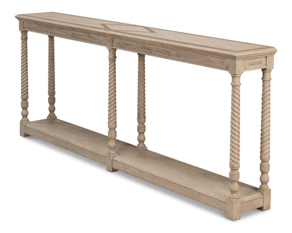 Sarreid Sierra Equestrian Console Table In Barn Grey Finish – Stylish Pine Accent For Rustic Decor Grey  53628-i