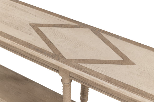 Sarreid Sierra Equestrian Console Table In Barn Grey Finish – Stylish Pine Accent For Rustic Decor Grey  53628-i