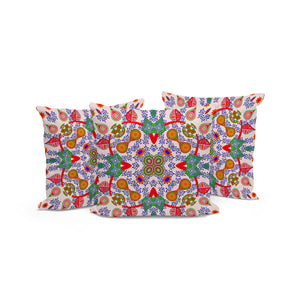Homeroots Set Of Three 16" X 16" Red And White Blown Seam Paisley Indoor Outdoor Throw Pillow  Polyester 536284