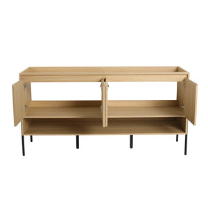 English Elm 60" Freestanding Bathroom Vanity Cabinet Only, 4 Soft-Close Doors, KD Packing, Durable 67.7x23x7.9 W1972P199464