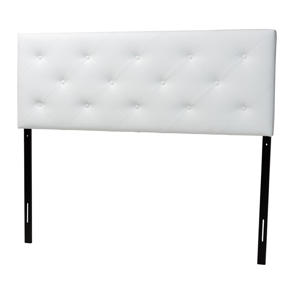 Baxton Studio Baxton Studio Modern White Faux Leather Upholstered Headboard with Button-Tufted Design for Style Full BBT6431-White-HB-Full
