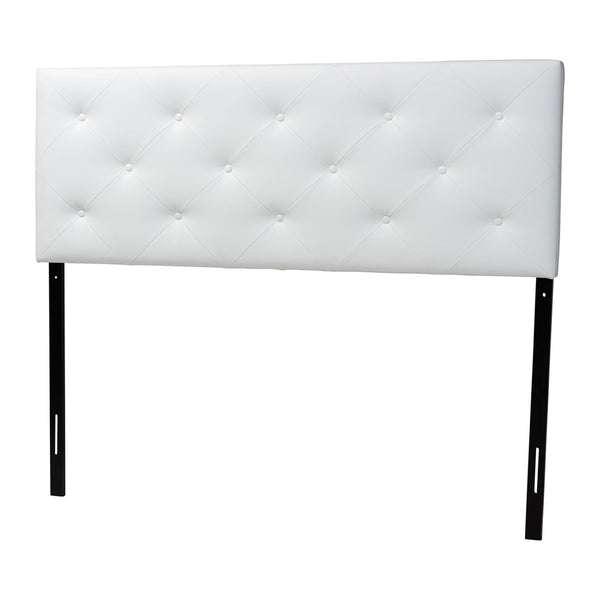 Baxton Studio Baxton Studio Modern White Faux Leather Upholstered Headboard with Button-Tufted Design for Style Full BBT6431-White-HB-Full
