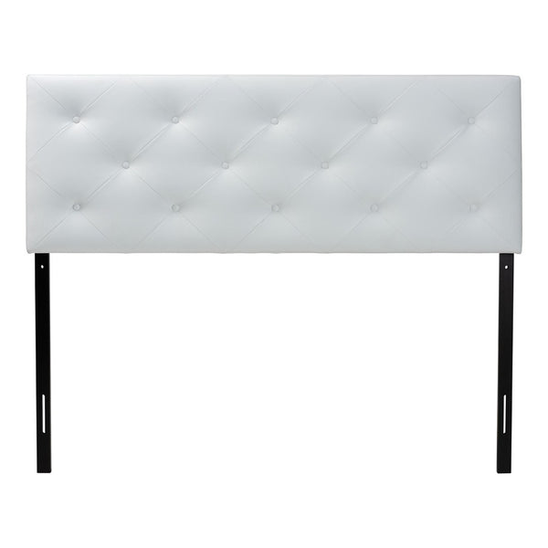 Baxton Studio Baxton Studio Modern White Faux Leather Upholstered Headboard with Button-Tufted Design for Style Full BBT6431-White-HB-Full
