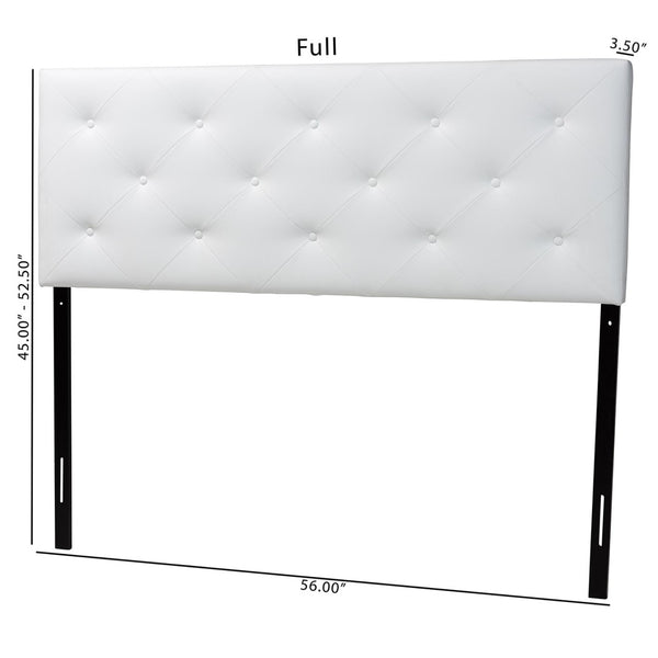 Baxton Studio Baxton Studio Modern Faux Leather Upholstered Headboard with Button-Tufting for Stylish Bedrooms Queen White BBT6431-White-HB-Queen