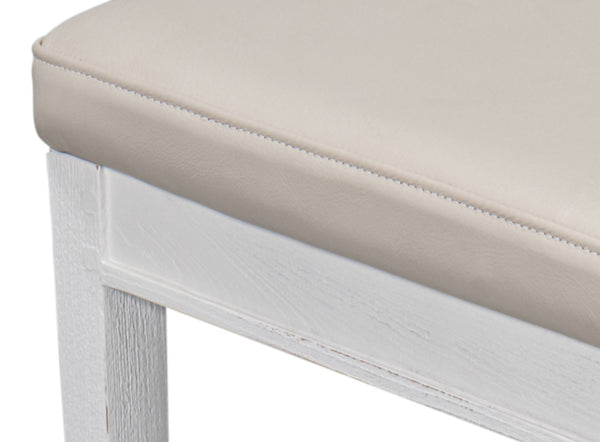 Sarreid Bondi Bungalow Dining Chair Set Of 2 - Stylish Beechwood Frame With Napa Off White Leather Upholstery White  53631-b