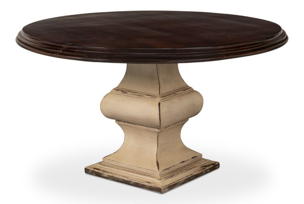Sarreid Elias Dining Table - Elegant Cream & Brown Mango Wood Design For Stylish Dining Experiences Brown  53634