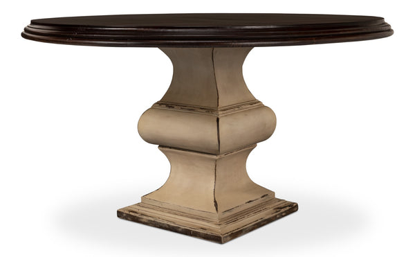 Sarreid Elias Dining Table - Elegant Cream & Brown Mango Wood Design For Stylish Dining Experiences Brown  53634