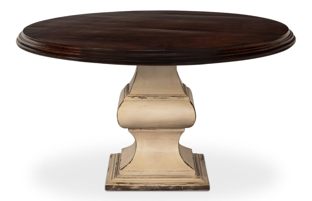 Sarreid Elias Dining Table - Elegant Cream & Brown Mango Wood Design For Stylish Dining Experiences Brown  53634