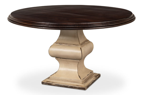 Sarreid Elias Dining Table - Elegant Cream & Brown Mango Wood Design For Stylish Dining Experiences Brown  53634