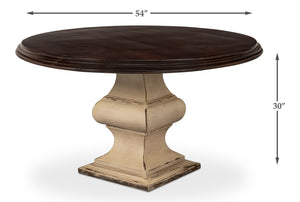 Sarreid Elias Dining Table - Elegant Cream & Brown Mango Wood Design For Stylish Dining Experiences Brown  53634
