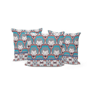 HomeRoots Set of Three 16" Gray and Orange Botanical Throw Pillows for Indoor/Outdoor Comfort and Style 536350