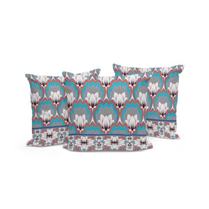 HomeRoots Set of Three 16" Gray and Orange Botanical Throw Pillows for Indoor/Outdoor Comfort and Style 536350
