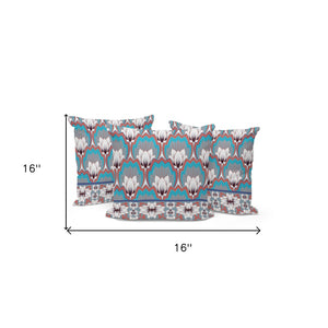 HomeRoots Set of Three 16" Gray and Orange Botanical Throw Pillows for Indoor/Outdoor Comfort and Style 536350