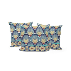 HomeRoots Set of Three 16" Gray and Yellow Botanical Throw Pillows for Indoor Outdoor Style and Comfort 536351