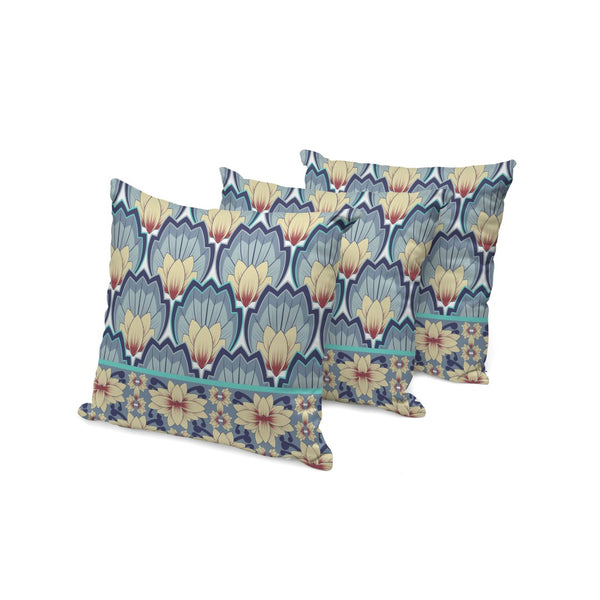 HomeRoots Set of Three 16" Gray and Yellow Botanical Throw Pillows for Indoor Outdoor Style and Comfort 536351