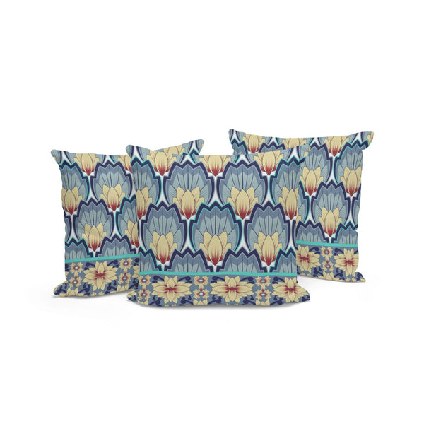 HomeRoots Set of Three 16" Gray and Yellow Botanical Throw Pillows for Indoor Outdoor Style and Comfort 536351