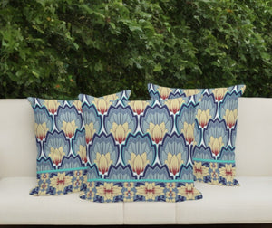 HomeRoots Set of Three 16" Gray and Yellow Botanical Throw Pillows for Indoor Outdoor Style and Comfort 536351