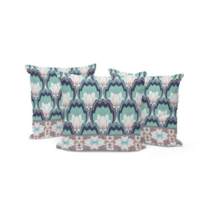 HomeRoots Set of Three 16" Green and White Botanical Throw Pillows for Cozy Indoor or Outdoor Style 536353