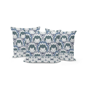 Homeroots Set Of Three 16" Gray And White Botanical Indoor Outdoor Throw Pillow Cover And Insert  Polyester 536354