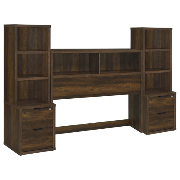 English Elm Geary Full Bedroom Set with Bookcase Headboard Usb Charging Nightstands Matte Finish Dark Brown B062S01696