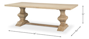 Sarreid Wesley Dining Table - Sienna Finish Mango Wood Elegance For Stylish Dining Experiences At Home Natural  53637
