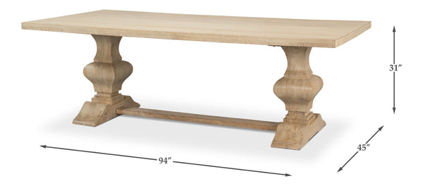 Sarreid Wesley Dining Table - Sienna Finish Mango Wood Elegance For Stylish Dining Experiences At Home Natural  53637