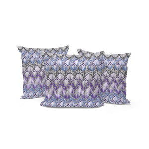 HomeRoots Set of Three 16" Gray & Purple Geometric Throw Pillows - Indoor/Outdoor Comfort & Style 536382