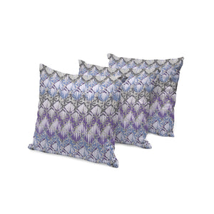 HomeRoots Set of Three 16" Gray & Purple Geometric Throw Pillows - Indoor/Outdoor Comfort & Style 536382