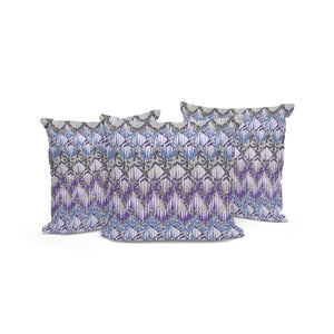 HomeRoots Set of Three 16" Gray & Purple Geometric Throw Pillows - Indoor/Outdoor Comfort & Style 536382