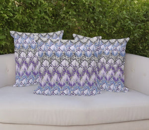 HomeRoots Set of Three 16" Gray & Purple Geometric Throw Pillows - Indoor/Outdoor Comfort & Style 536382
