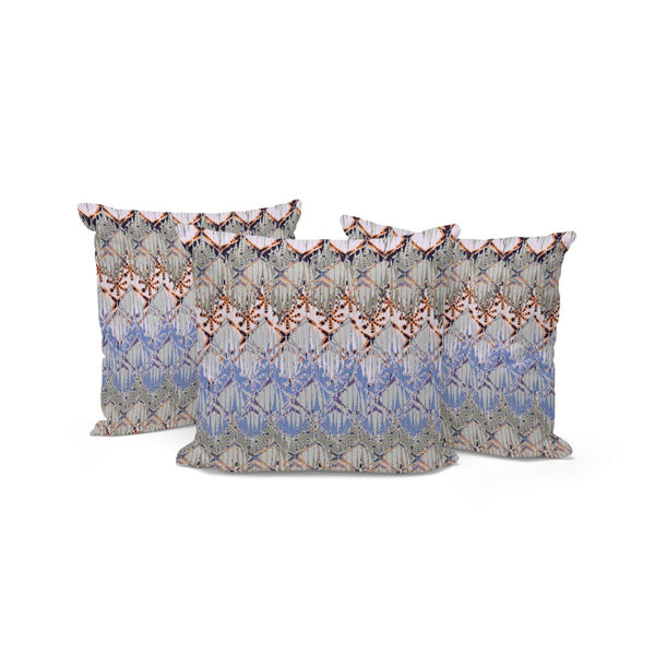 HomeRoots Set of Three 16" Gray and Orange Geometric Throw Pillows for Stylish Indoor and Outdoor Comfort 536383
