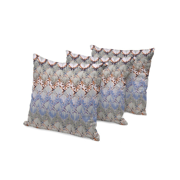 HomeRoots Set of Three 16" Gray and Orange Geometric Throw Pillows for Stylish Indoor and Outdoor Comfort 536383