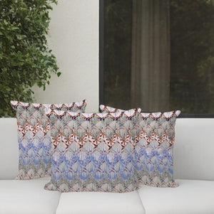 HomeRoots Set of Three 16" Gray and Orange Geometric Throw Pillows for Stylish Indoor and Outdoor Comfort 536383