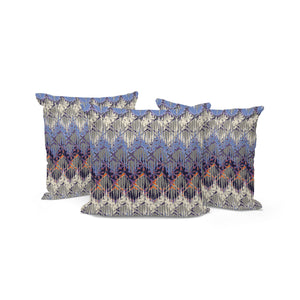 Homeroots Set Of Three 16" Gray And Purple Geometric Indoor Outdoor Throw Pillow Cover And Insert  Polyester 536384