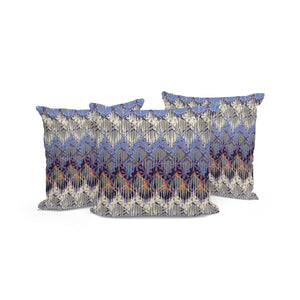 Homeroots Set Of Three 16" Gray And Purple Geometric Indoor Outdoor Throw Pillow Cover And Insert  Polyester 536384