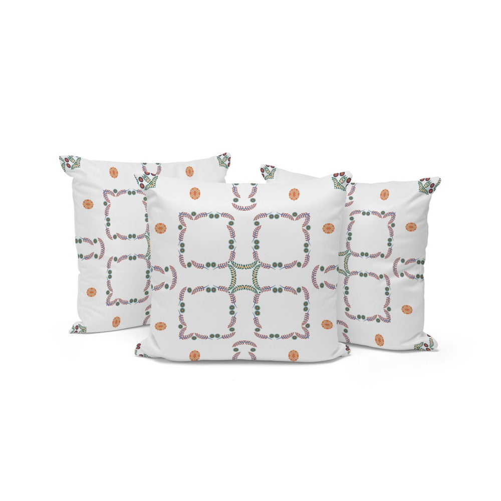 HomeRoots Set of Three 16" Green and White Botanical Throw Pillows – Indoor/Outdoor Comfort & Style! 536392