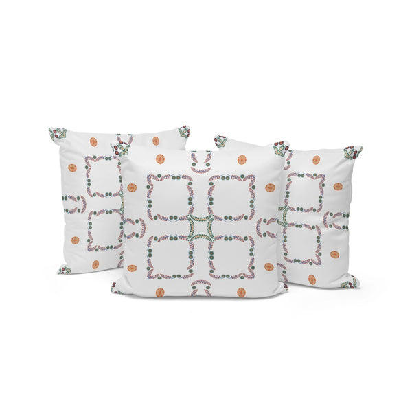 HomeRoots Set of Three 16" Green and White Botanical Throw Pillows – Indoor/Outdoor Comfort & Style! 536392