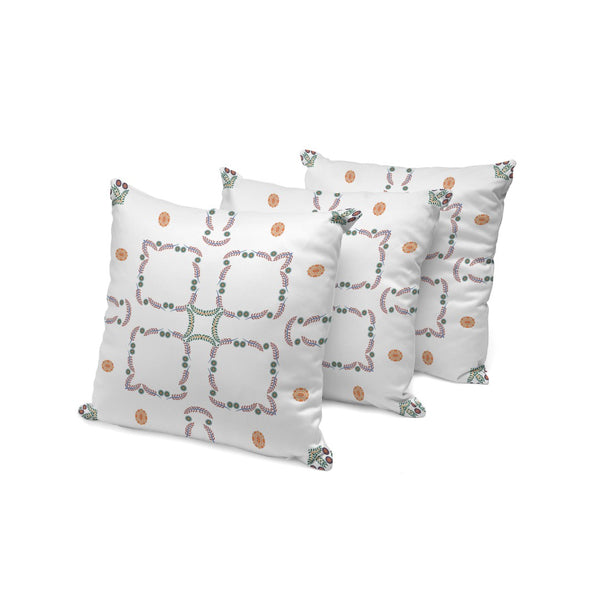 HomeRoots Set of Three 16" Green and White Botanical Throw Pillows – Indoor/Outdoor Comfort & Style! 536392