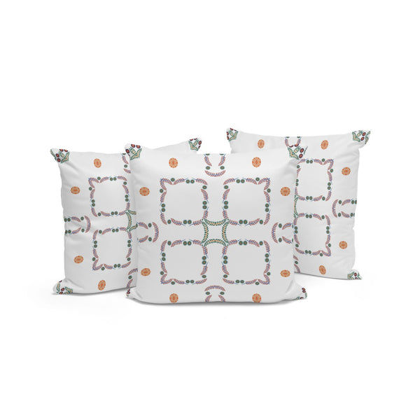 HomeRoots Set of Three 16" Green and White Botanical Throw Pillows – Indoor/Outdoor Comfort & Style! 536392