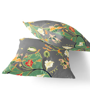 Homeroots Set Of Two 18" Orange Botanical Indoor Outdoor Throw Pillow Cover And Insert  Polyester 536402