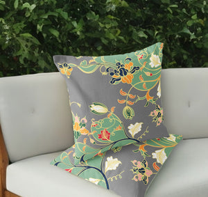 Homeroots Set Of Two 18" Orange Botanical Indoor Outdoor Throw Pillow Cover And Insert  Polyester 536402