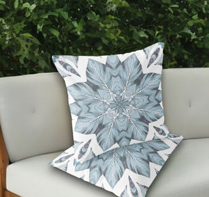 Homeroots Set Of Two 18" Blue Geometric Indoor Outdoor Throw Pillow Cover And Insert  Polyester 536403