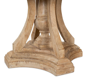 Sarreid Chantal Pedestal Dining Table With Elegant Dentil Molding - Mango Wood In Rich Sienna Finish Natural  53640