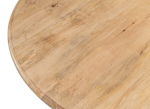 Sarreid Chantal Pedestal Dining Table With Elegant Dentil Molding - Mango Wood In Rich Sienna Finish Natural  53640