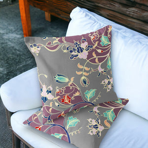 Homeroots Set Of Two 18" Purple Botanical Indoor Outdoor Throw Pillow Cover And Insert  Polyester 536413