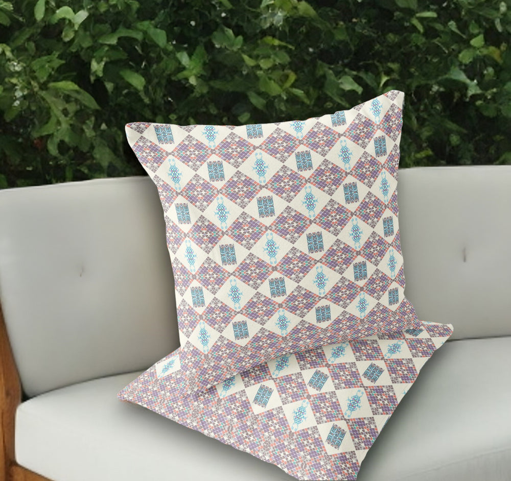 Homeroots Set Of Two 18" Pink Abstract Indoor Outdoor Throw Pillow Cover And Insert  Polyester 536415