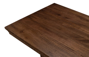 Sarreid Joshua Pedestal Dining Table - Elegant Mango Wood With Rich Walnut Finish For Modern Dining Spaces Brown  53641