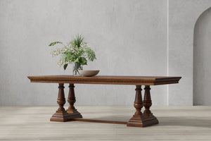 Sarreid Joshua Pedestal Dining Table - Elegant Mango Wood With Rich Walnut Finish For Modern Dining Spaces Brown  53641